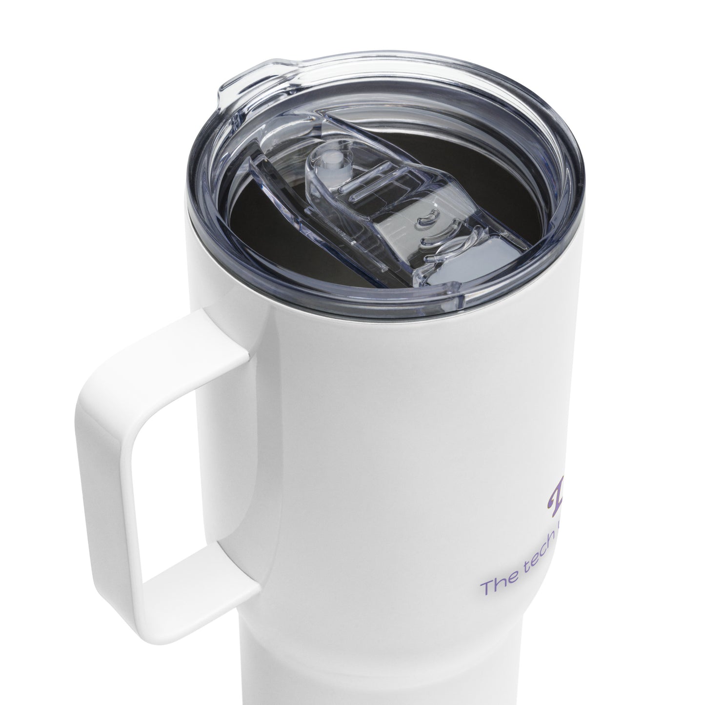 Travel mug with a handle